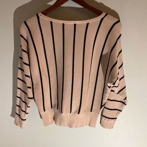 Catherine Malandrino Striped Sweater, Soft Pink. Size Medium - Picture 16 of 16